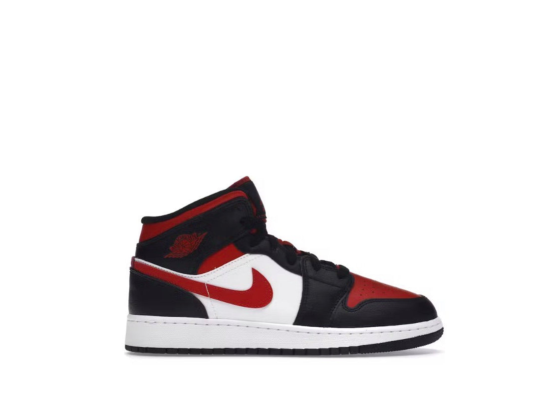 Jordan 1 Mid Black Fire Red GS