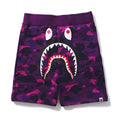 BAPE Color Camo Shark Sweat Shorts Purple