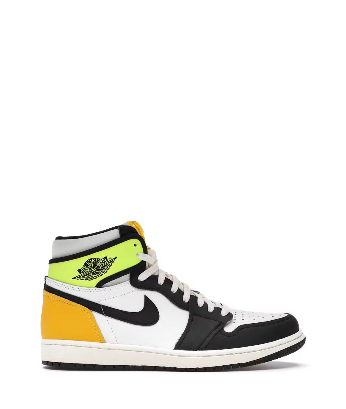Jordan 1 Retro High White Black Volt University Gold
