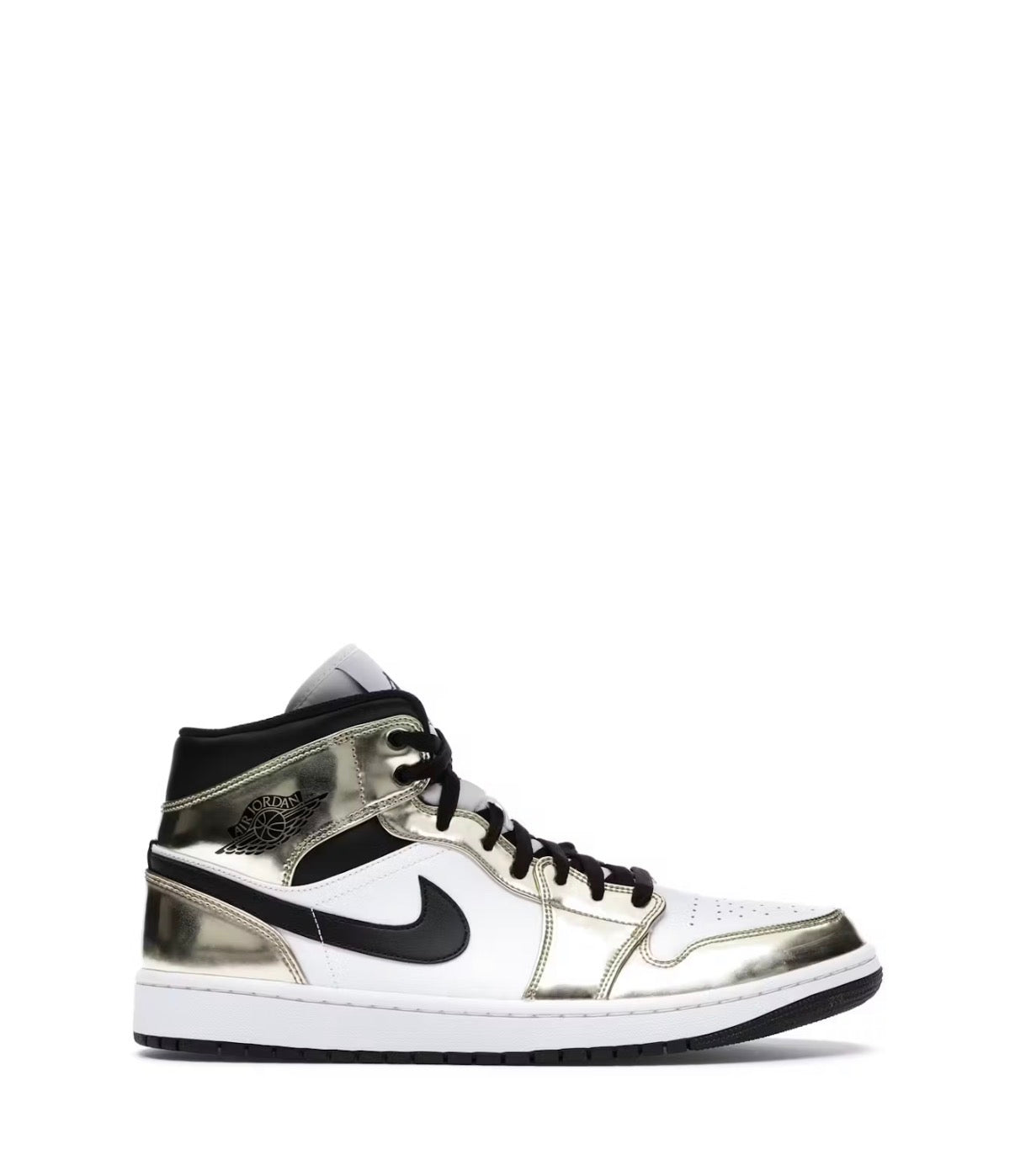 Jordan 1 Mid  Metallic Gold Black White