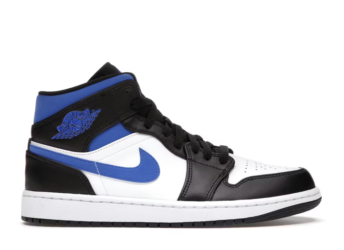 Jordan 1 Mid White Black Racer Blue