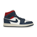 Jordan 1 Mid French Blue Gym Red (Womens)